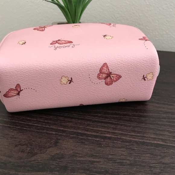 Coach Small Boxy Cosmetic Case w Butterfly Print - Picture 3 of 6